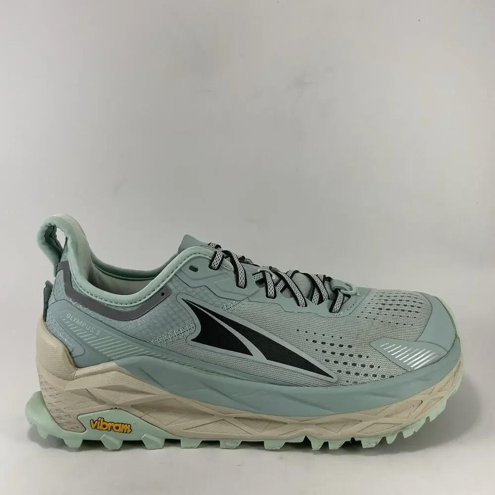 Altra Olympus 5 Trail Running Shoes Womens Size 8 Light Blue Vibram Megagrip